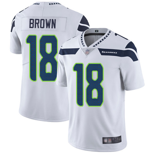 Seattle Seahawks Limited White Men Jaron Brown Road Jersey NFL Football #18 Vapor Untouchable